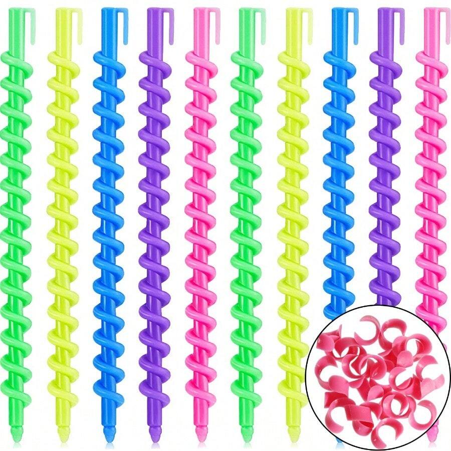 100 Pcs Spiral Perm Rods Heatless Curls Overnight For Hair Rollers Curlers Plastic Spiral Curl Rods Perm Wave Curlers Kit For Long Hair Women Styling Hairdressing Salon Tool - 100個(1包) - 查看 1