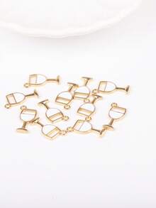 10pcs/Pack Wine Glass Shaped Necklace Pendant DIY Jewelry Accessory