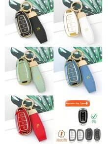 For H Y U N D A I Key Fob Cover - Durable TPU Case For Elantra GT, For Kona, For Palisade, For Venue, For Veloster - 4-Button Design Car Key Accessory Exquisite High-End Keybag Suitable For Both Men And Women - Keychain 6 - View 13