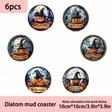 1 Set /4 Pieces /6 Pieces: Halloween Pumpkin Pattern Diatom Mud Coasters, Floral Coffee Coasters, Multi-Occasion Decorations For Home And Restaurant, Daily Gifts, Table Decorations, Daily Decorations, Theme Party Decorations - Multicolor - View 14