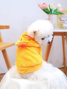 1 pieza Disfraz de mascota Perro feliz Disfraz de pato de dibujos animados lindo de franela corta