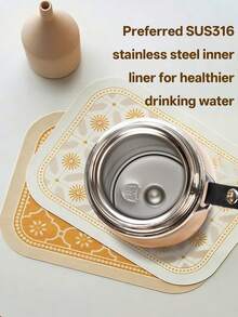 1升/33.81盎司保温水瓶，保温/保冷，适用于水、茶、咖啡，真空不锈钢材质，也可作水杯使用，开学季必备