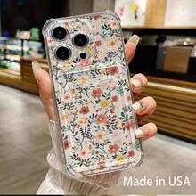Funda para teléfono 1 funda transparente para teléfono móvil con ranura para tarjetas adecuada para teléfonos móviles 16 15 14 13 12 11 con tarjetas y fotos que se pueden insertar. - Colores mixtos 1 - Ver 1