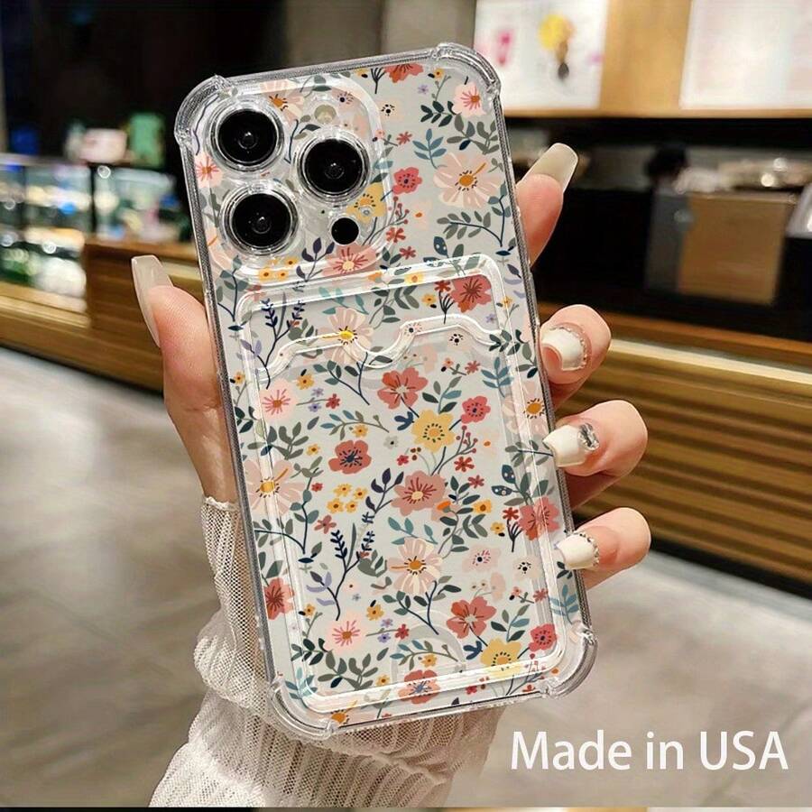 Funda para teléfono 1 funda transparente para teléfono móvil con ranura para tarjetas adecuada para teléfonos móviles 16 15 14 13 12 11 con tarjetas y fotos que se pueden insertar. - Colores mixtos 1 - Ver 1