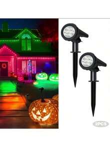 2/1 Pieces Outdoor Solar Spotlight Landscape Lights, Adjustable Auto On/Off Flag Lights, Outdoor IP43 Waterproof Lights Landscape LED Lights Lighting Ground Lights Lawn Lights For Decorative Lighting For Gardens, Swimming Pools, Trees, Ponds And Yards - Ánh sáng màu - Xem 4