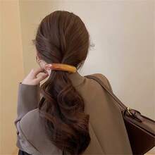 1pc Retro Elegant Leopard Print One-Piece Oval Spring Clip Hairpin, Suitable For Ponytail And Short Hair With Less Volume, Claw Clips - Multicolor - View 5