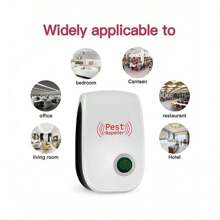 Ultrasonic Pest Repeller - 360° Wide Range, Low Power Consumption, Quiet, For Babies & Pets, Dual-Frequency Ultrasonic & Electromagnetic Waves, For Home, Kitchen, Office, Hotel, Warehouse, Effective Indoor Mosquito, Insect & Rodent Repellent, EU Plug (220-240V)