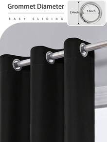 1 件 100% 遮光纯色涂层衬里窗帘，顶部带孔眼，遮阳隔热，适用于卧室、浴室、客厅等。
