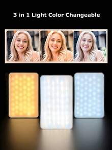1pc Magnetic Phone Selfie Light, Clip-On LED Fill Light, 3 Color Modes & Brightness Adjustable, USB Rechargeable Battery - Portable Selfie Light For Magnetic Phone Video Calls (Black/White), Vlogging Lighting | Compact & Smooth Surface - Magnetic - View 5