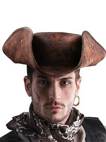 1 Retro Pirate Hat, Triangle-Shaped Pirate Hat, Perfect For Various Parties As An Eye-Catching Decoration, Suitable For Top Hats, Movie Costumes, Clown Hats, Irish Dance Costumes, Etc. Men Winter Clothing