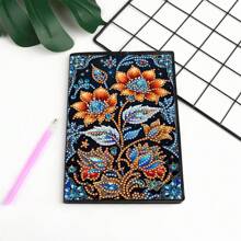 1 Conjunto Kit de Pintura de Diamante DIY - Caderno de Couro Sintético Preto, Materiais de Artesanato para Casa, Escritório e Escola, Presente Perfeito de Volta às Aulas ou Acessório de Mesa Criativo, Artesanato Exclusivo à Mão | Item Artesanal Único