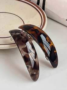 2个优雅弧形豹纹发夹，多功能弹簧夹，打造时尚马尾辫，高端礼物，适合情人节、新年、节日、母亲节、骄傲月、返校季、复活节等场合，也可用于发夹、发卡、发夹、发卡、学习用品、动物纹、发卡、发饰、头部饰品、发夹等，适合夏季、假期和旅行。 - 2pcs豹紋彈簧夾灰色/琥珀色 - 查看 3