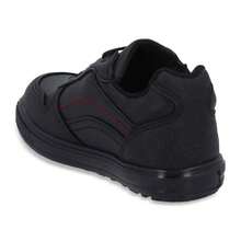 Zapato Escolar Negro Para Niño Con Cintas Elásticas Detalle Rojo Suela De Piso Corte Sintético Cómodo Y Fácil De Colocar - Negro - Ver 3