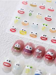 1 pieza Encanto de arte de uñas con expresión de labios vívida, gemas para uñas, accesorios para uñas, decoraciones para uñas, sellos de uñas dimensionales, suministros de arte de uñas Y2K, sellos de uñas 3D, pegatinas, sellos de uñas dimensionales - Multicolor - Ver 4