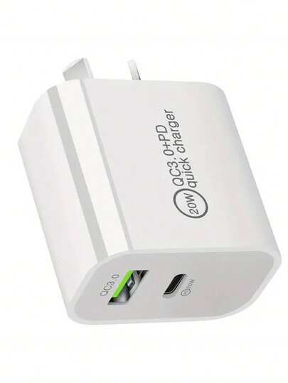 20W USB C Fast Charger, 2-Port PD USB-C Wall Plug (1-Pack) With Fast Charging QC3.0,USB-C Power Adapter C Charger AU-Plug SAA Certified,Compatible With IPhone 16/15/14/13/12,Pixel 7/6,Switch,S22/21 Suitable For Multiple People Charging, Multiple Devices Charging, Home Charging Needs, And Office Desks Phone Charger Multi-Port Nan