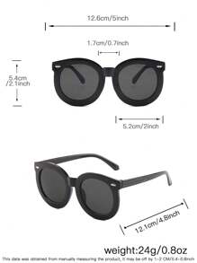 2 PCS Boys Girls 9-14Y Acrylic Casual Round Frame Colorful Pieces Fashion Sunglasses For Outdoor Activities And Summer Outing