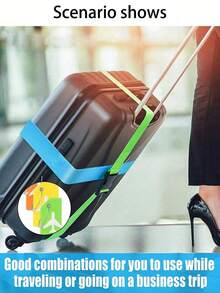 Luggage Strap/Tag Set, Luggage Strap/Tag Combination, Adjustable Shoulder Strap, Packing Strap, Luggage Tie, Luggage Rope, Fixing Strap And Luggage Tag, Luggage Handbag Travel Suitcase Tag With Name Id Card, Suitable For All Types Of Luggage, Travel Goods, Suitable For Home, Office And School, Travel, School Supplies - Multicolor - View 3