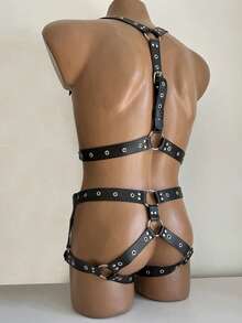 Men Pu Leather Lingeie Harness Men Bondages Full Body, Jockstraps For Men Pants And Pu Leather Top, Chest Men's Harness, Gay Harness Men's Fashion Straps Harness - Black - View 2