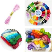 24/50/100/150/200/250 buc ață de brodat în culori mixte, lungime aprox. 800 cm/315 inci, 6 fire împletite, fire de brodat colorate DIY, accesoriu pentru tricotat pulovere, culoare aleatorie