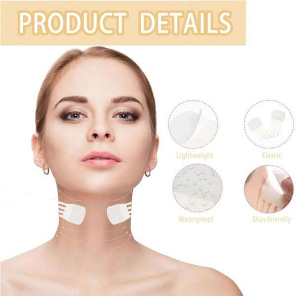 Neck Lift Tapes 10 Pieces Invisible Neck Lifting Tape Ultra-Thin Neck Wrinkle Patches For Adults