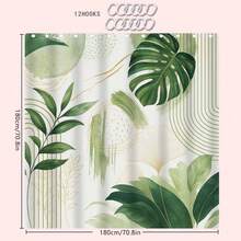 1/4 件波西米亚风格绿色薰衣草主题浴室套装，包括浴帘、浴垫、U 型马桶垫、马桶盖套、防水、现代风格浴室隔断帘、无需钻孔、可机洗涤纶 - 綠色 - 查看 10