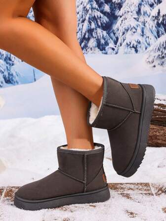 New Thermal Lined Short Ankle Boots, Women Winter Warm Snow Boots With Thick Padding