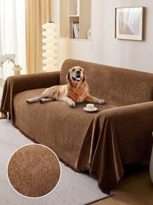 1pc All Season Chenille Sofa Cover - Anti-Splash, Machine Washable, Non-Slip, Suitable For Bedroom, Office, Bedroom And Living Room, Home Decor