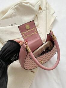 1 件复古撞色几何图案迷你斜挎包，适合女性日常使用、约会礼物