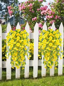 1/2/4 Stück künstliche Außenpflanze mit Eukalyptus und Seidenmorgenruhblume, UV-beständig, grüne Pflanzen für Jahrestag, Abschlussfeier, Hochzeit, Familie, Büro, Veranda, Garten, Hof, Wand, Frühling/Sommer Dekoration