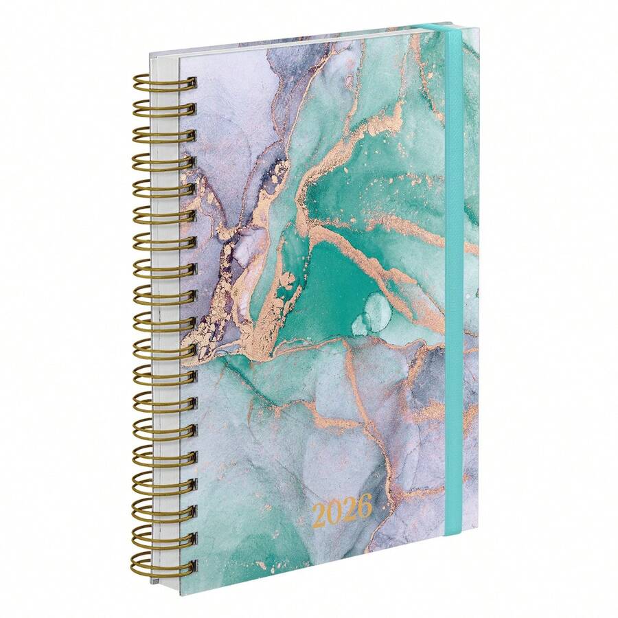 iscool Daily Agenda Plus 2025 Hard Cover Marble - Nước xanh - Xem 1