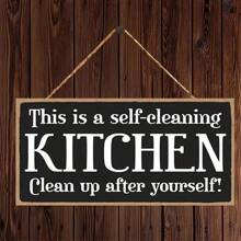 1PC, Wooden Kitchen Decoration, This Is A Self -Cleaning Kitchen Hanging Wall Art, Decorating Logo Home Decoration.