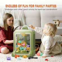 Dinosaur Claw Machine Toy-Doll Catcher Machine Children's Toys Boys Girls, Dollgrabbing Machine Toy, Mini Claw Machine, Includes 10 Plush Toys, 10twist Eggs, Eastergifts For Kids Birthday Gifts - 綠色 - 查看 7