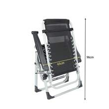 178*66*95cm Camping Chair, Portable Deck Chair, Foldable And Adjustable Armchair, Reclining Outdoor Sun Loungers, Relaxing Chairs For Patios, Terraces, Gardens, Camping - 黑色 - 查看 4