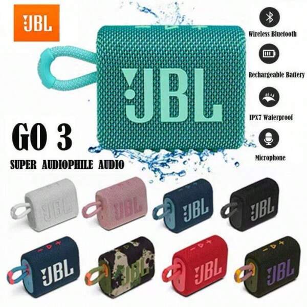 JBL سماعة جي بي إل جو 3 / جو3 ال-لاسلكية المحمولة، سماعات جي بي إل صغيرة، مكبر صوت خارجي، صوت جودة عالية الجهير، بطارية 5 ساعات