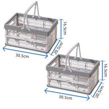 1 pieza Cesta de picnic plegable para exteriores, caja organizadora. Cesta plegable y apilable con contenedores de plástico para picnics. Gran capacidad como cesta de compras para supermercado, tienda minorista, camping.