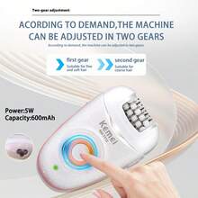 Kemei KM-7113 三合一女士脱毛器 - 女士剃毛器和修剪器 | 适用于比基尼区域、腋下、腿部和全身脱毛，也可作为面部剃刀使用 | 旅行必备，专为满足女性需求而设计的脱毛器，情人节礼物