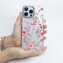 Pink Blossom Floral Print Element-Design Phone Case, Suitable For IPhone Models 16, 15, 14 Pro Max, 13, 12, 11, XR, XS Plus Phone Cases, Made Of TPU Silicone Material, Providing Shock And Drop Protection, With Drop Protection Function, And Has A Very Good Hand Feel. It Is The Most Suitable Gift For Family, Friends, And Loved Ones. - 無色 - 查看 1