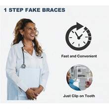 2PCS One Step Braces With Fashion Power Chain Metal Bracket And Wire - Easy Stall Orthodontist Dental Student Practice (Pink) - Black - View 6