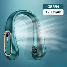 SULVGO Ventilator portabil de gât fără lame, 1200 mAh, durată de viață ultra-lungă, 5 trepte de viteză reglabile, funcționare silențioasă, afișaj digital, încărcare USB pentru toate ocaziile