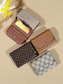 男士钱包零钱包多功能零钱包字母心形印花时尚手提包适合作为礼物送给女士钱包迷你钱包钱包小钱包可爱钱包 - 彩色 - 查看 1