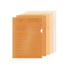 5 Stücke Dokumententasche mit Farbverlauf Dokumentenordner, transparenter Hüllen L-Typ wasserdichter Einzelseitenhalter A4 Dokumentenorganizer