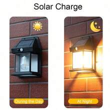Solar Powered + Motion Sensor Outdoor Waterproof Wall Lamp, 3 Modes, 1/2/4pcs Set, Porch, Garden, Yard Lights - Multicolor - View 2
