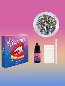 novani 200件/套 DIY牙齿宝石套装（含胶水），4色牙齿饰品宝石套装，水晶闪亮宝石，牙齿饰品入门套装，男女通用牙齿饰品