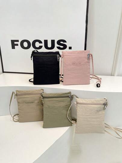 YOONI Sac à bandoulière coréen minimaliste de couleur unie, petit sac artistique polyvalent et portable avec porte-monnaie. Convient pour une utilisation quotidienne et un transport léger pour les femmes.