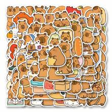 100pcs Capybara Theme Vinyl Waterproof Stickers, Suitable For Water Bottles, Guitars, Luggage, Phones, Phone Cases, Laptops, Skateboards, Etc., Perfect Gift - B - View 2