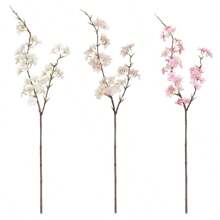 1PC/2PCS/3PCS, Artificial Cherry Blossom, Peach Blossom, Plastic Faux Plant, Green Faux Plant, Polyester Fabric Made To Last, Modern Minimalism Style-For Home Decoration, Vases, Weddings, Parties, Living Room, Bedroom, DIY Walls, Desk Fillers.Artificial Plant