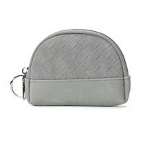 Bolsa Pequena de Moedas com Estampa Trançada em PU, Concha, Miniwallet de Alta Qualidade Delicada, Porta-chaves e Porta-moedas para Mulheres, Carteira de Dinheiro, Miniwallet, Carteira, Itens de Volta às Aulas, Carteira de Moedas