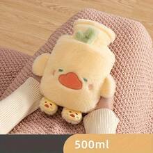 卡通植绒大容量热水袋可重复注水防爆防漏可拆卸暖手宝暖肚脐暖宝宝可爱电热水袋男生情人节心形女士情人节适用月经期女士情人节礼物生日男友女友 - 彩色 - 查看 2