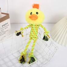 1 pieza Muñeco de peluche con cuerda para mascotas, muñeco de perro con forma de animal de dibujos animados resistente a mordeduras, artículo de alivio del aburrimiento para autoactividad, solo para uso de mascotas