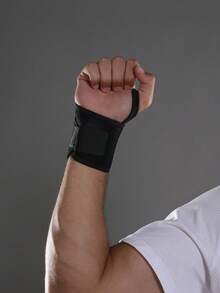 VBOSI 1pc Adjustable Neoprene Wrist Wrap - Lightweight & Breathable With Ventilation Holes, Unisex, Ideal For Weightlifting, Cycling And Other Sports, Gym Wrist Wrap Accessory - Black - View 6
